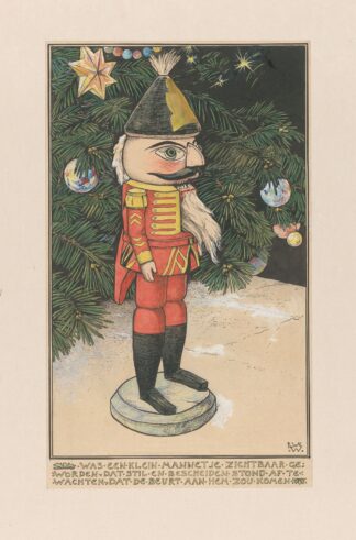 Notenkraker in een huzarenmantel bij een kerstboom by Willem Wenckebach