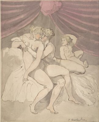 Nude Couple Embracing by Thomas Rowlandson