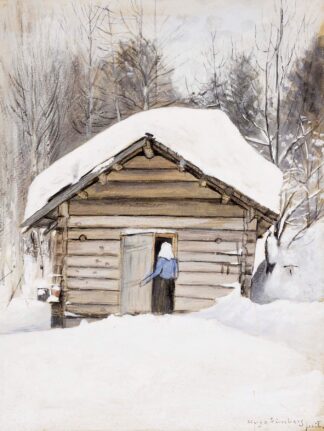 Old Woman At The Sauna Door by Hugo Simberg