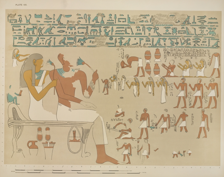 On the left we are shown Sebeknekht and his wife, seated. To them come a numerous concourse of relations, friends, and servants by Joseph John Tylor