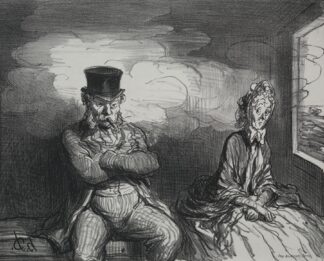 On the Train; A Pleasant Companion by Honoré Daumier