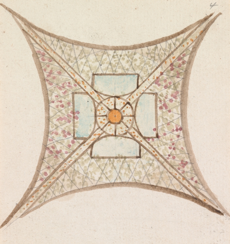 One of Four Sketches, of Ceilings, in the Vatican Gallery by Henry Swinburne