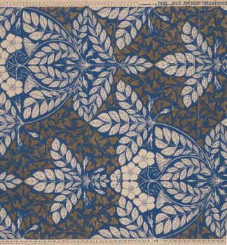Ontwerp voor behang met bladeren en bloemen by Theo Nieuwenhuis