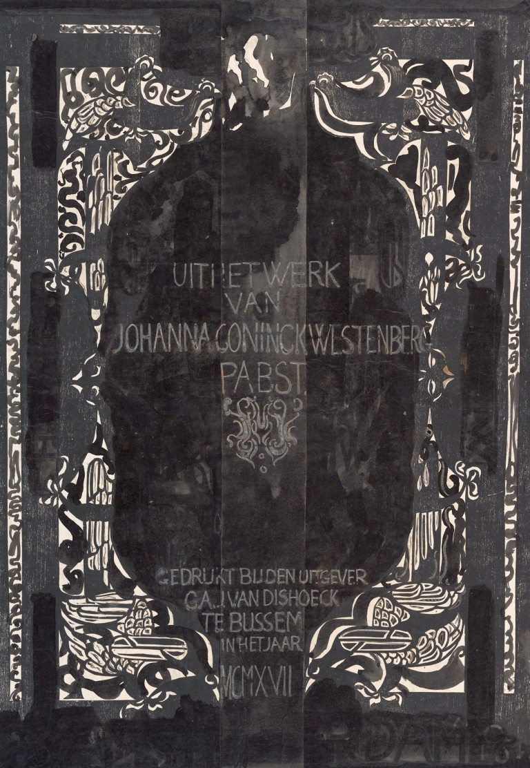 Ontwerp voor boekband van Uit het werk van Johanna Coninckwestenberg Pabst, Bussum 1917 by Carel Adolph Lion Cachet