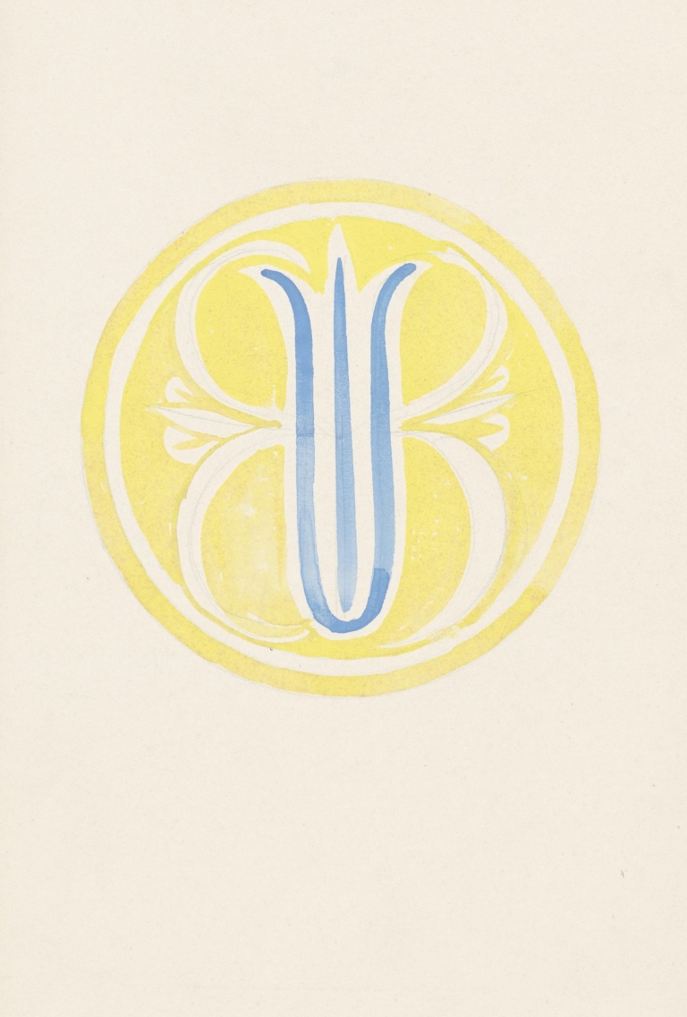 Ontwerp voor een bord met WB by Carel Adolph Lion Cachet
