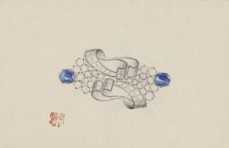 Ontwerp voor een broche met saffieren by Jules Chadel