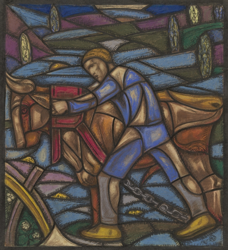 Ontwerp voor raam in het Nederlands Paviljoen op de tentoonstelling Arts Décoratifs te Parijs, 1925 by Richard Nicolaüs Roland Holst