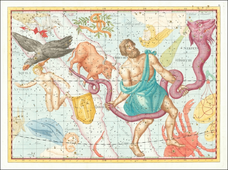Ophiuchus seu Serpentarius… Coelum Stellatum by Johann Elert Bode