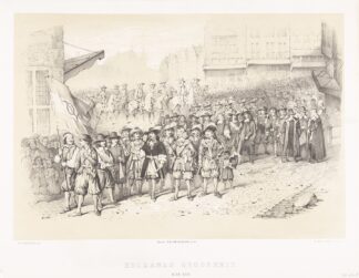 Optocht van Hollandse militaire en politieke leiders by Pieter Wilhelmus van de Weijer