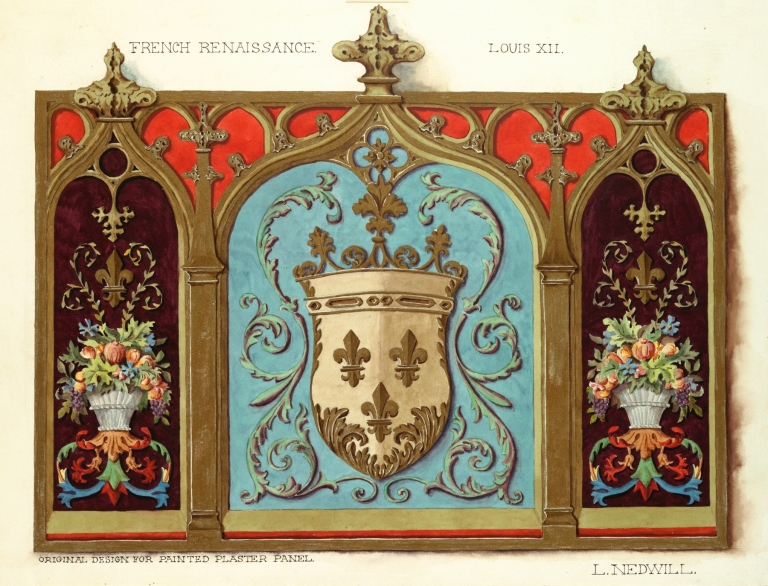 Original Design for painted plaster panel by Elizabeth A. Nedwill
