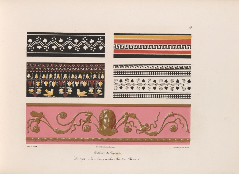 Ornamente aller klassischen Kunst-Epochen nach den Originalien in ihren eigenthümlichen Farben Pl.018 by Wilhelm Zahn
