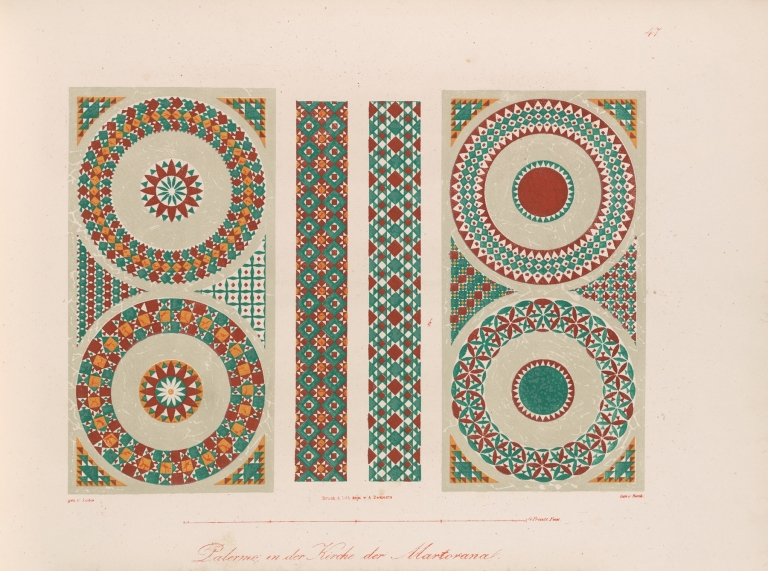 Ornamente aller klassischen Kunst-Epochen nach den Originalien in ihren eigenthümlichen Farben Pl.047 by Wilhelm Zahn