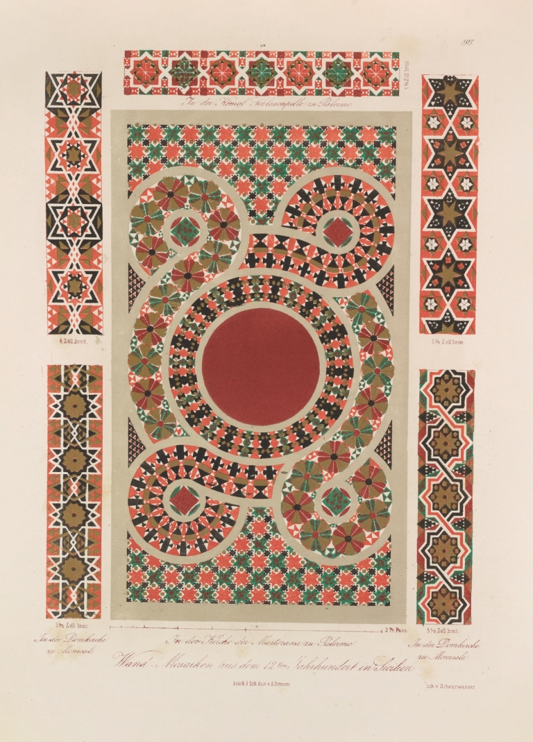 Ornamente aller klassischen Kunst-Epochen nach den Originalien in ihren eigenthümlichen Farben Pl.083 by Wilhelm Zahn