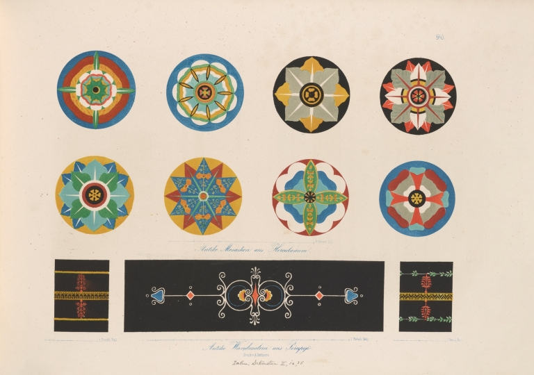 Ornamente aller klassischen Kunst-Epochen nach den Originalien in ihren eigenthümlichen Farben Pl.090 by Wilhelm Zahn