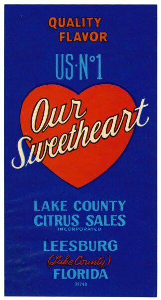 Our Sweetheart – Blue Label Citrus Label by Anonymous