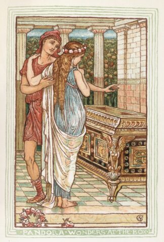 Pandora wonders at the box by Walter Crane