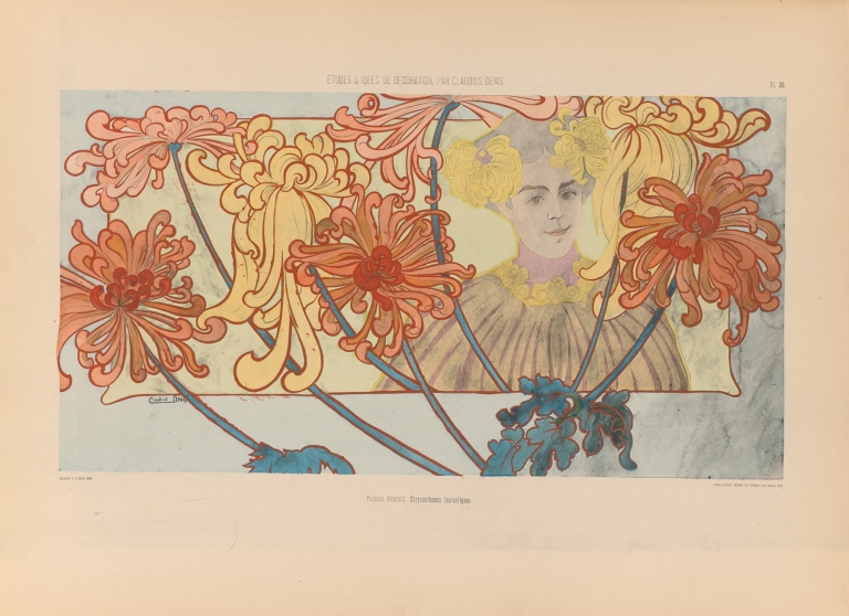 Panneau dècoratif, Chrysanthèmes fantastiques by Claudius Denis