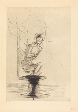 Parfois on trouve un vieux flacon qui se souvient, d’ou jaillit toute vive une ame qui revient by Odilon Redon
