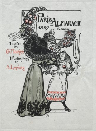 Paris Almanac, 1897; Cover by Auguste Louis Lepère