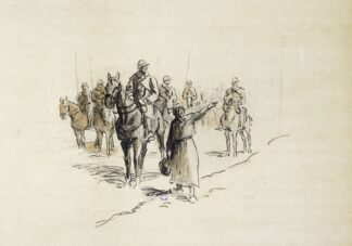 Paysanne donnant la direction à une troupe à cheval by Georges Goursat (Sem)