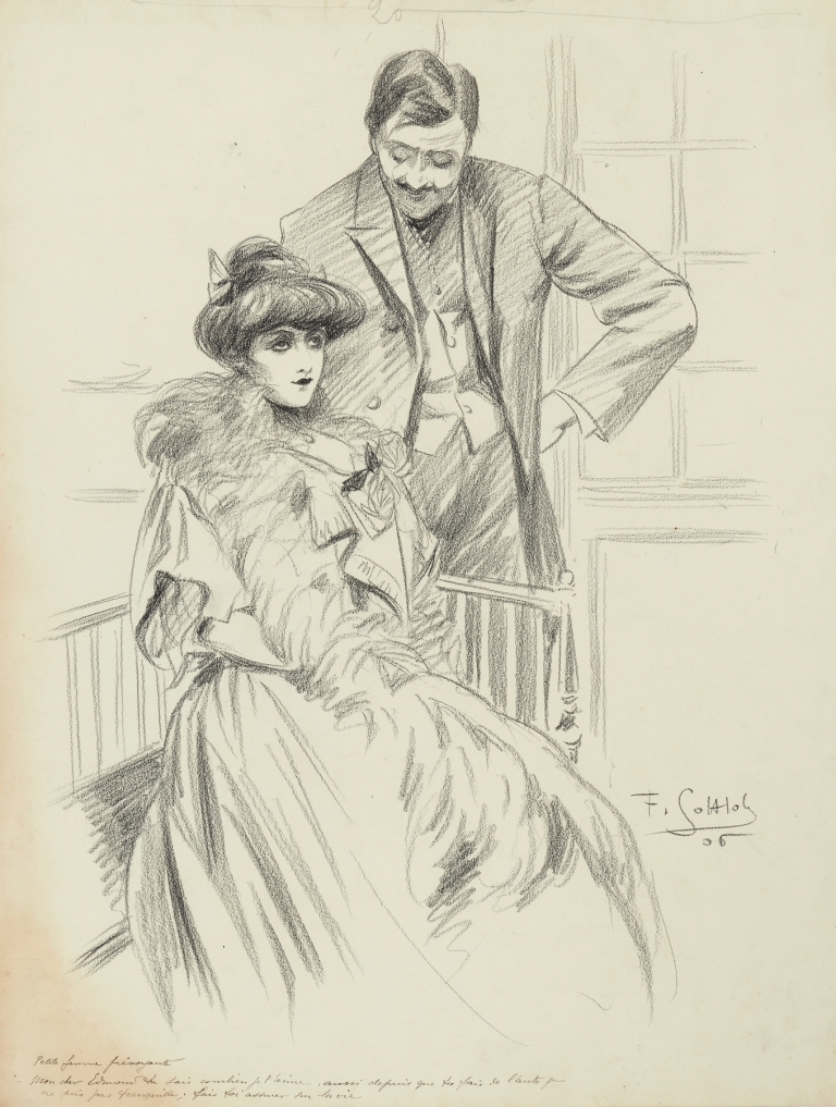 Petite femme prévoyante – Mon cher Edmond tu sais combien je t’aime, aussi depuis que tu fais de l’auto, je ne suis pas by Fernand Louis Gottlob