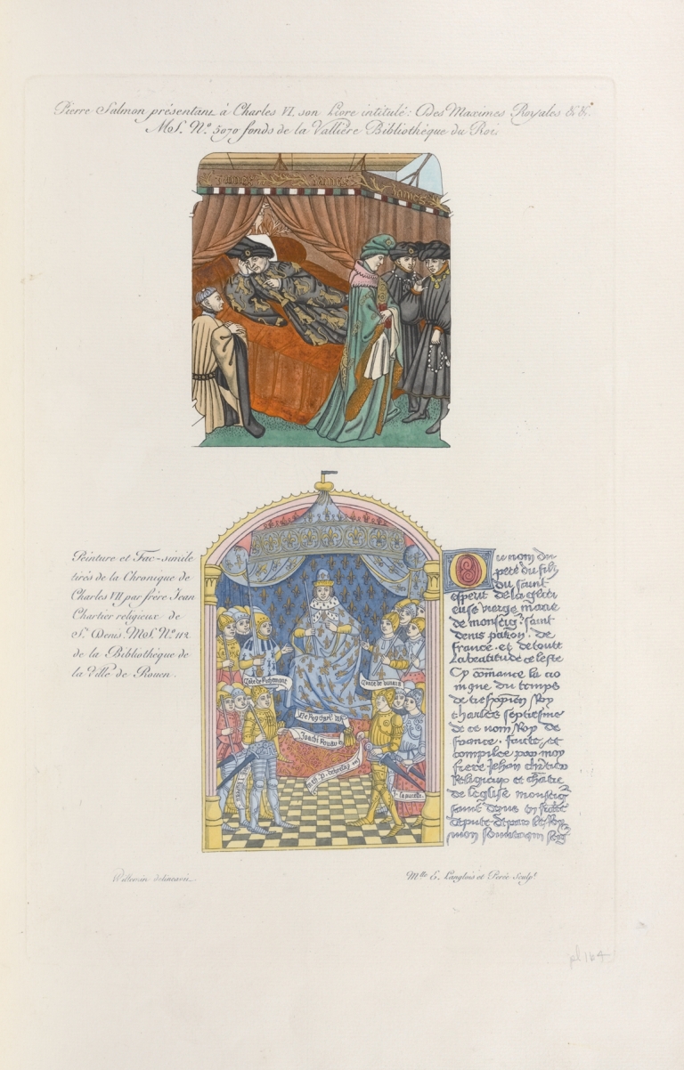 Pierre Salmon prèsentant à Charles VI, son livre intiulé; des maximes royales & [….] by Nicolas Xavier Willemin