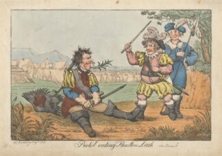 Pistol eating Fluellen’s Leak – ‘Henry V’ by Henry William Bunbury