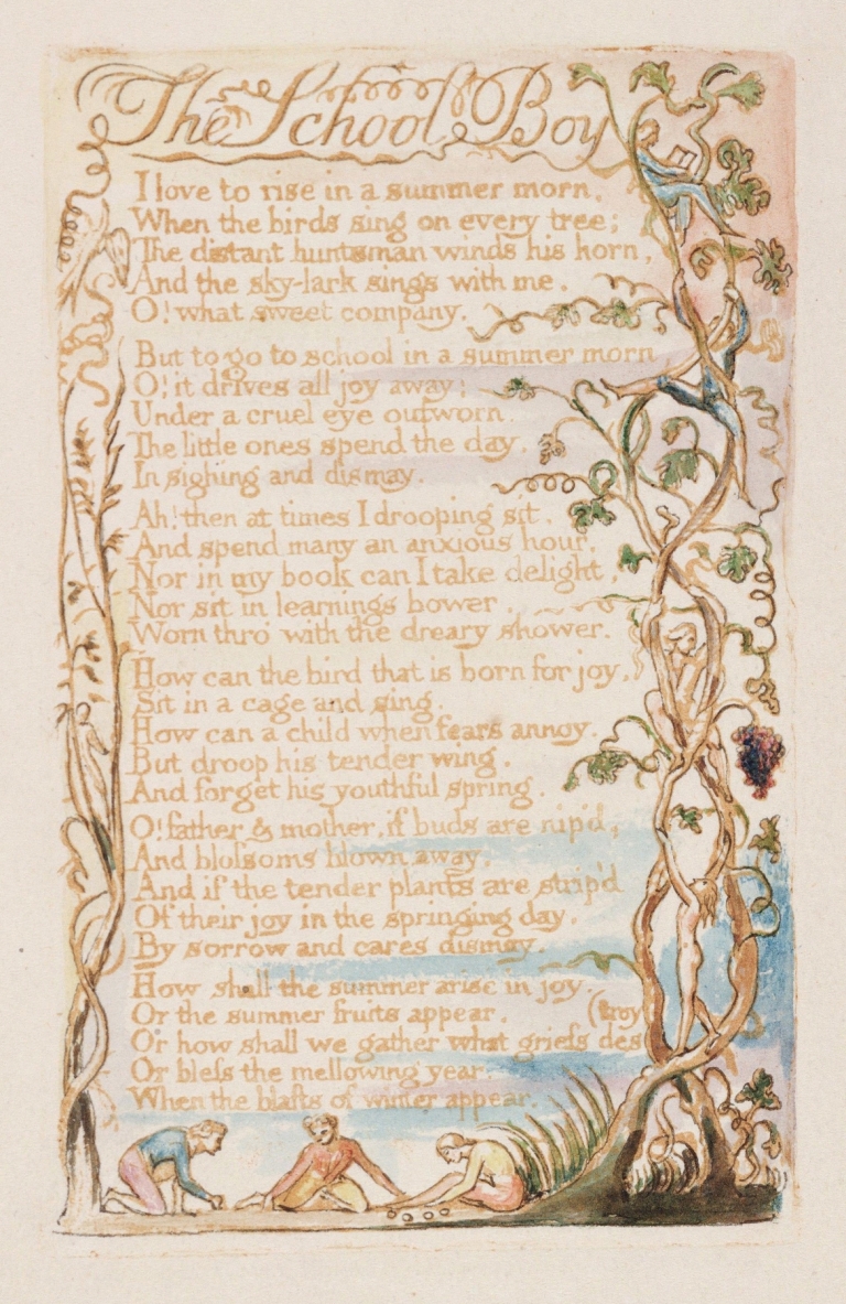 Pl. 11 – The School Boy by William Blake