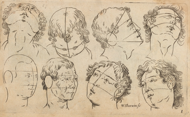Plate I: Artist study of male and female head by William Salmon