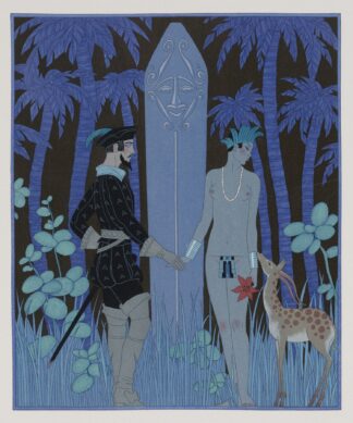 Pocohontas meeting John Smith by George Barbier