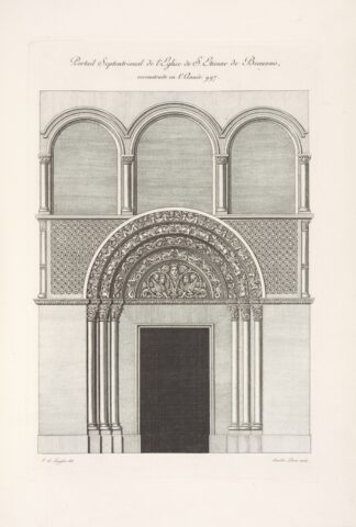 Portail septentrional de l’église de S. Étienne de Beauvais, reconstruite en l’année 997. by Nicolas Xavier Willemin