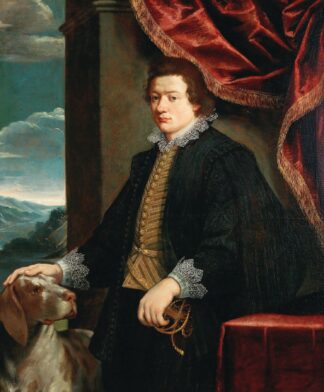 Portrait Of A Gentleman With His Dog by Genoese School