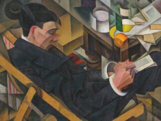Portrait of a man reading by Paul Kotlarevsky