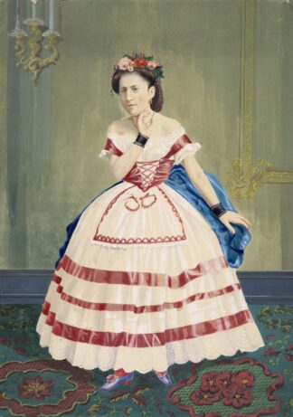 Portrait of an anonymous woman in pastoral dress by Anonymous