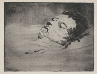 Portrait of an unknown man on his deathbed by Henri-Charles Guérard
