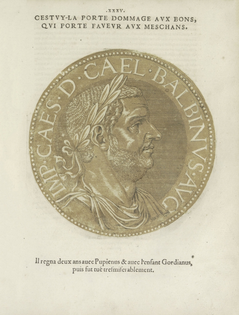 Portrait of Emperor Balbinus by Hubert Goltzius