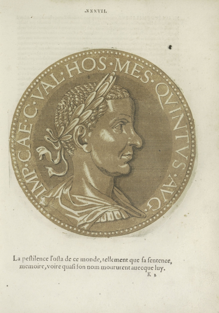 Portrait of Emperor Hostilianus by Hubert Goltzius