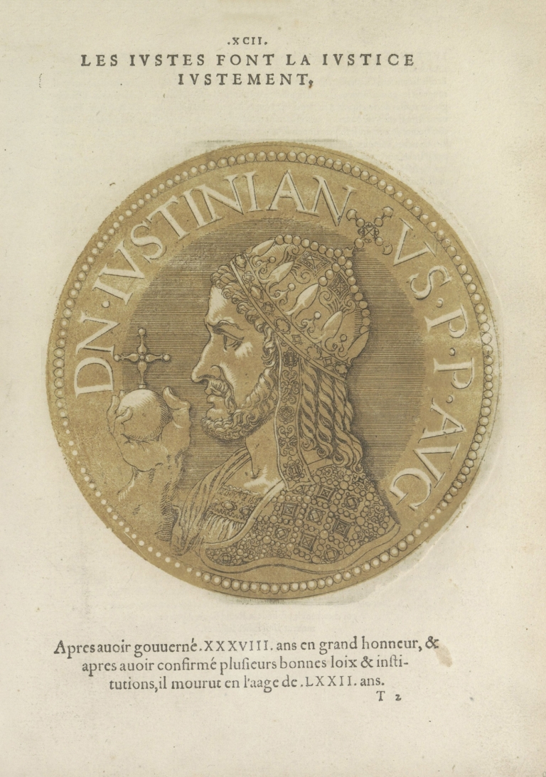Portrait of Emperor Justinianus I by Hubert Goltzius