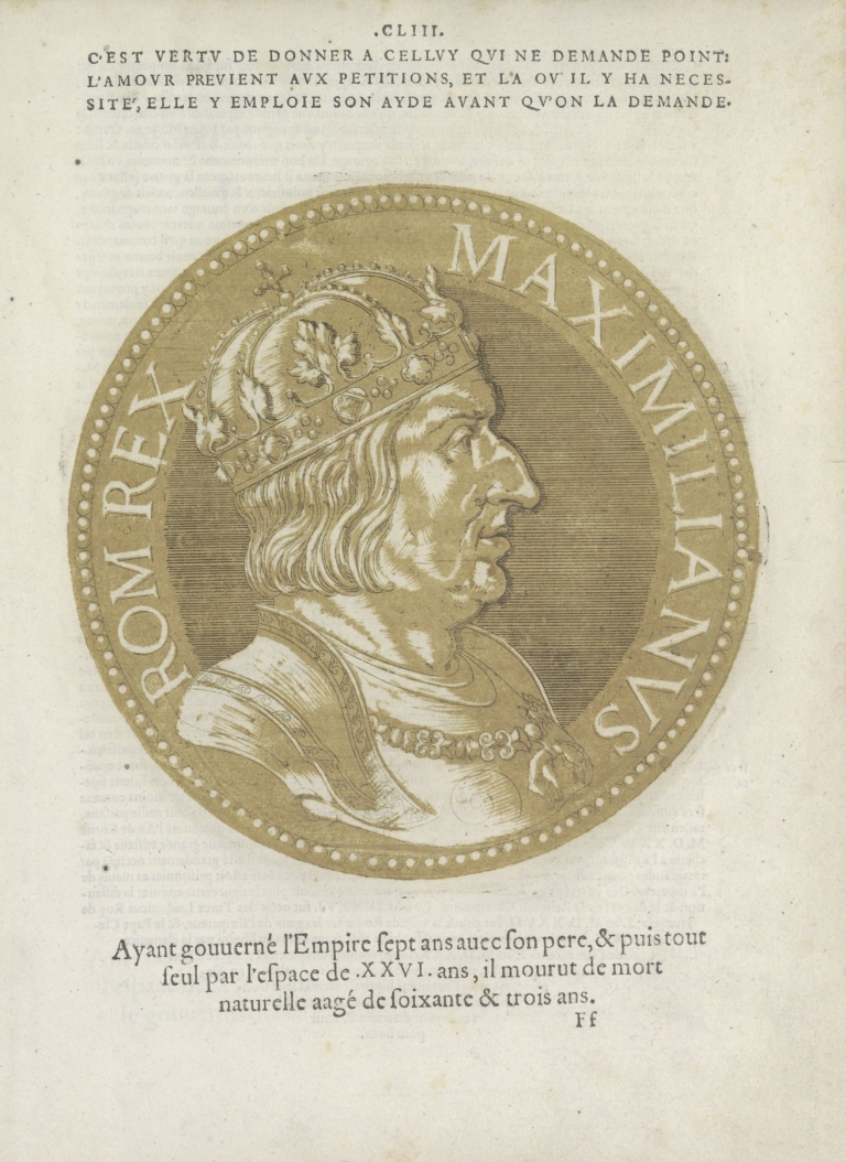 Portrait of Emperor Maximiliaan I by Hubert Goltzius