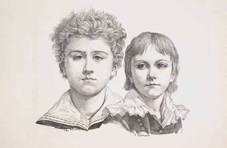 Portrait of the Rabe Children; Hermann, age 14 and Edmond, age 7 by Johann Gottfried Schadow