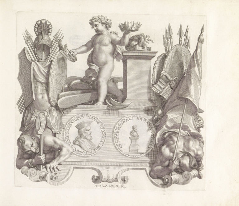 Portret van Agostino Barbarigo en de personificatie van Ambitie by Robert van Audenaerde