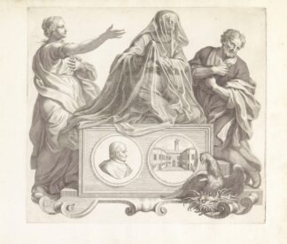 Portret van een lid van de familie Barbarigo en de personificaties Berouw van zonden en Meditatie by Robert van Audenaerde