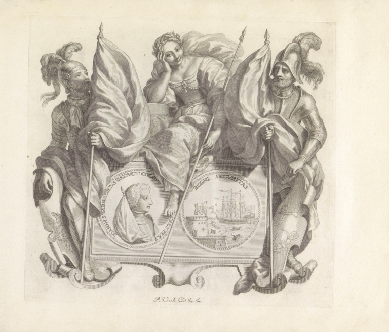 Portret van Giovanni Barbarigo en de personificatie van Vertrouwen of Veiligheid by Robert van Audenaerde