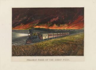 Prairie fires of the great west by Currier & Ives.