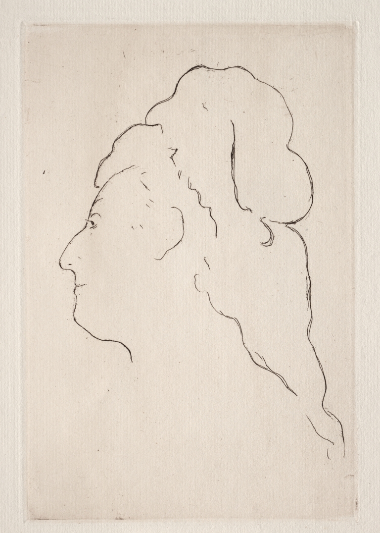 Profile of Eva Gonzalès turned to the left by Édouard Manet