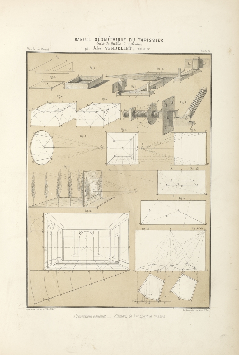 Projections obliques–Elément de perspective linéaire. by Jules Verdellet