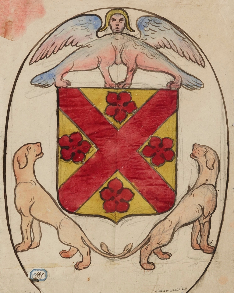 Projet de décor pour un vitrail à motif héraldique by Prosper Lafaye