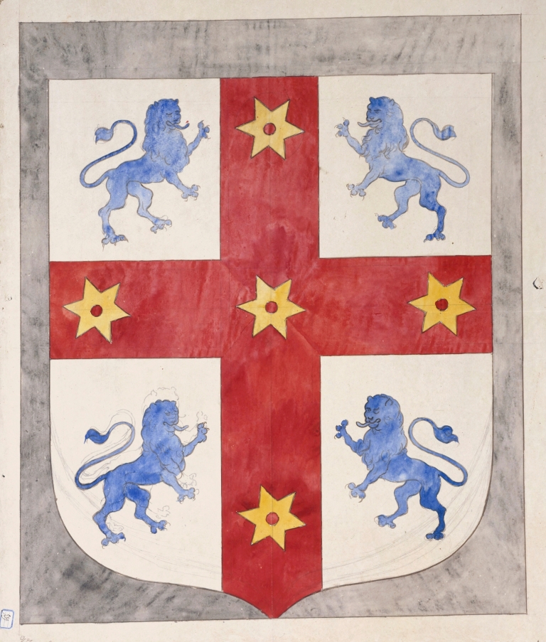 Projet de vitrail civil; blason by Prosper Lafaye