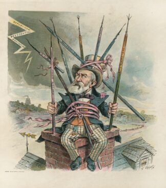 Puck’s presidential possibilities. No. II, Old-man-ready-to-be-struck by Frederick Burr Opper