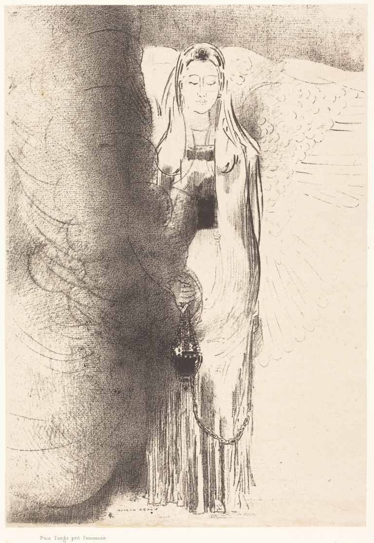 Puis l’ange prit l’encensoir by Odilon Redon
